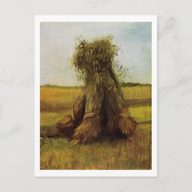 Sheaves of Wheat in Field, Van Gogh Fine Art Postcard (Front)