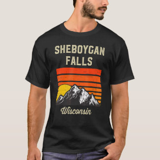 Sheboygan Falls Wisconsin Retro City State Usa T-Shirt