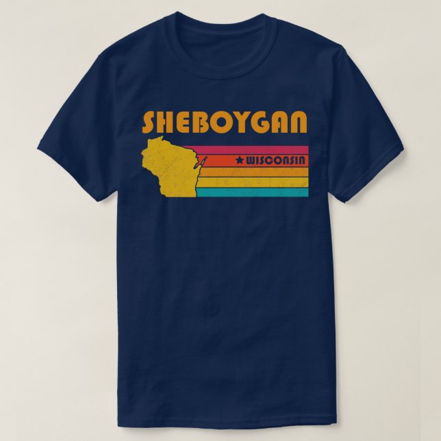 Sheboygan Wisconsin Vintage Distressed Souvenir T-Shirt (Design Front)