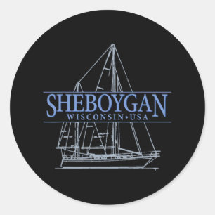 Sheboygan Wisconsin Vintage Sailing Classic Round Sticker
