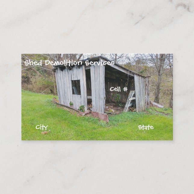 Shed Demolition Service Business Card (Front)