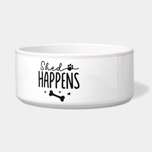 Shed Happens Ceramic Dog Bowl  (Left)