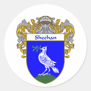 Sheehan Coat of Arms (Mantled) Classic Round Sticker