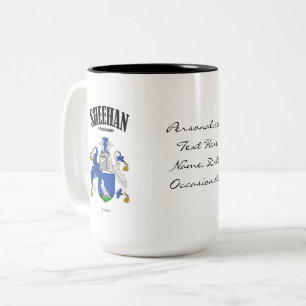 Sheehan Family Crest, Translation & Meaning Two-Tone Coffee Mug