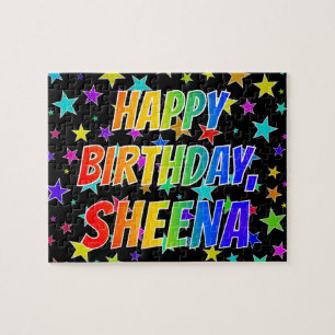 "SHEENA" First Name, Fun "HAPPY BIRTHDAY" Jigsaw Puzzle