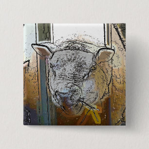 SHEEP 15 CM SQUARE BADGE