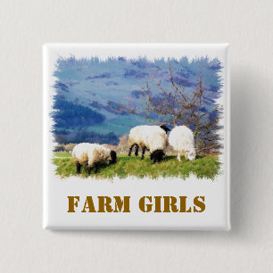 SHEEP 15 CM SQUARE BADGE