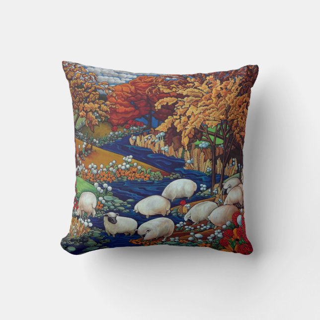 Sheep 16" X 16" Throw Pillow (Front)