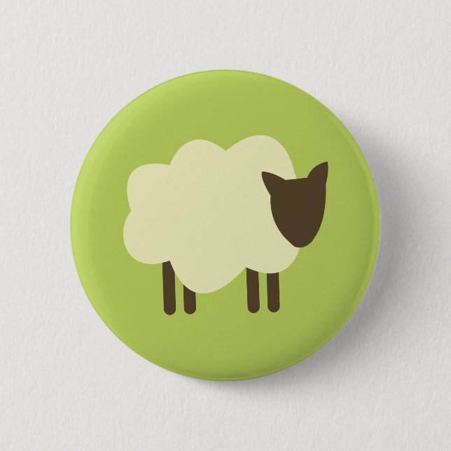 Sheep 6 Cm Round Badge (Front)