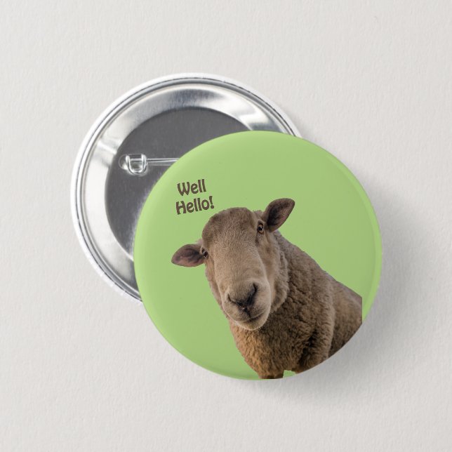 Sheep 6 Cm Round Badge (Front & Back)