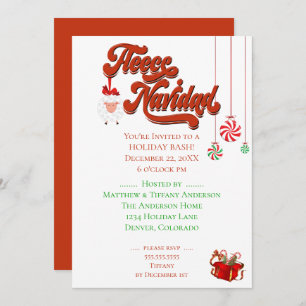 Sheep and Christmas Fleece Navidad Invitation