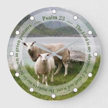 Sheep and Lamb by Lake Psalm 23