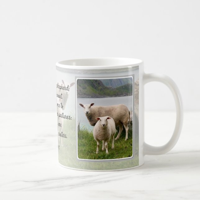 Sheep and Lamb Psalm 23 Coffee Mug (Right)