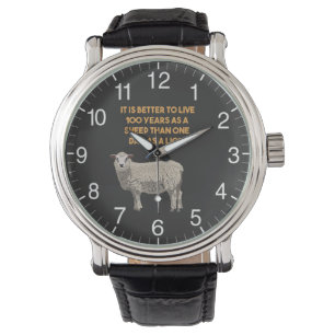 Sheep and Lion Funny Quote Watch