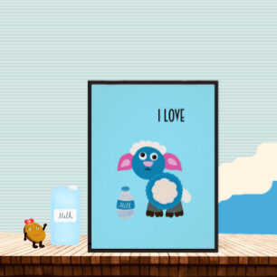 Sheep and milk poster