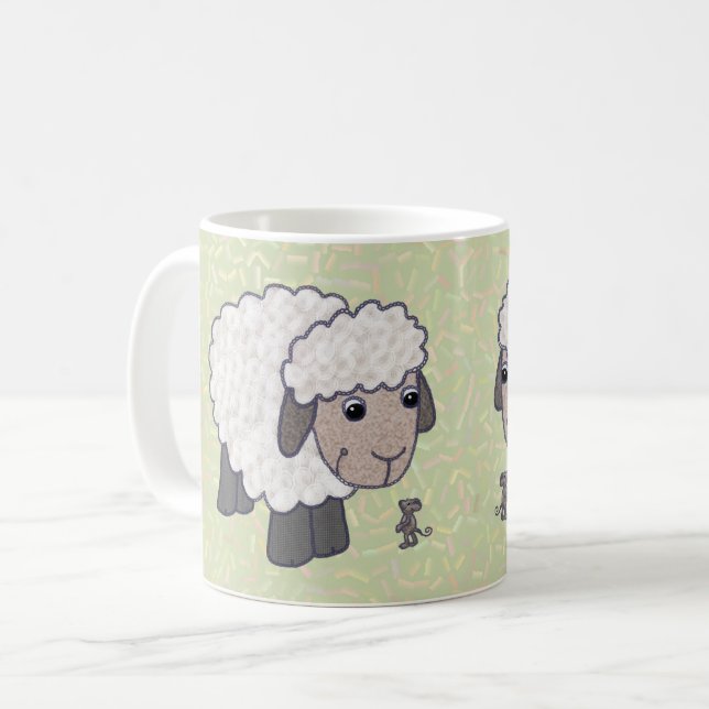 sheep and mouse coffee mug (Front Left)