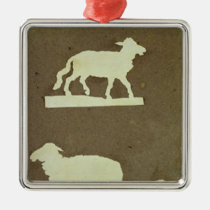 Sheep and Sheep with Lamb Metal Tree Decoration
