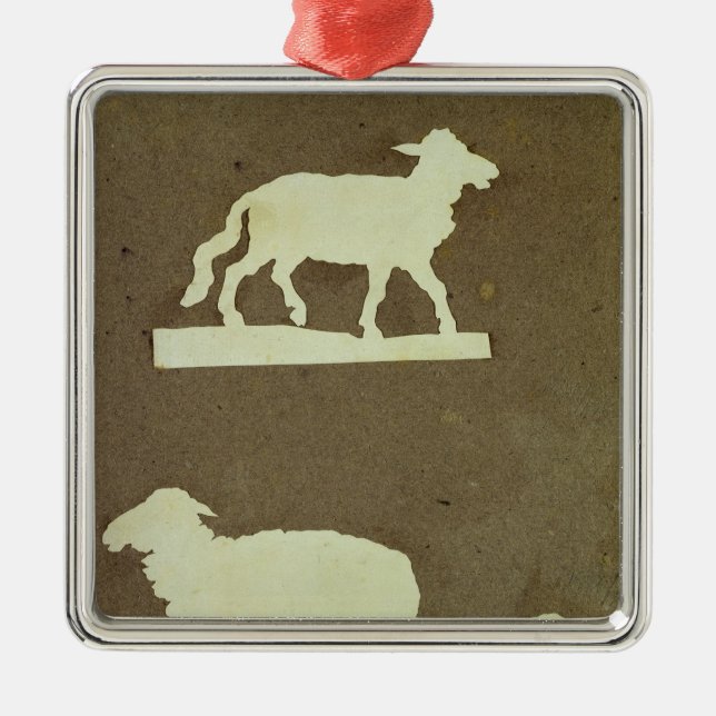 Sheep and Sheep with Lamb Metal Tree Decoration (Front)
