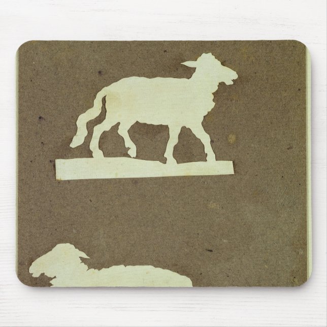 Sheep and Sheep with Lamb Mouse Mat (Front)