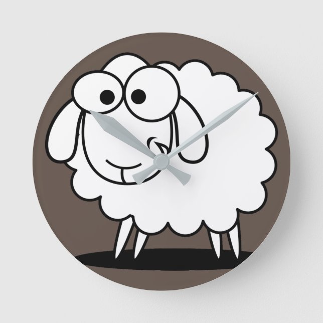 sheep animal farm agriculture cute round clock (Front)