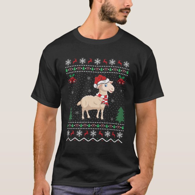 Sheep Animal Lover Matching Ugly Sheep Christmas T-Shirt (Front)