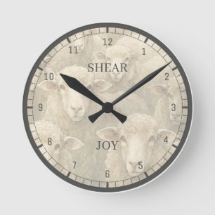 Sheep Art Shear Joy Custom Round Clock