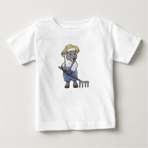 Sheep as Farmer with Rake & Hat Baby T-Shirt