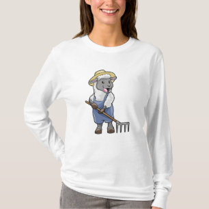 Sheep as Farmer with Rake & Hat T-Shirt
