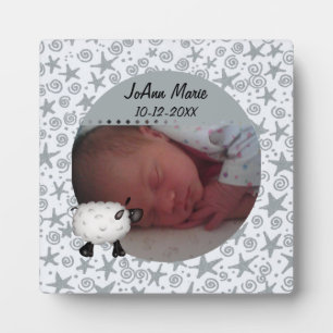 Sheep Baby Photo Plaque