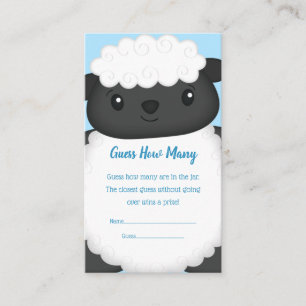 Sheep Baby Shower Blue Enclosure Card