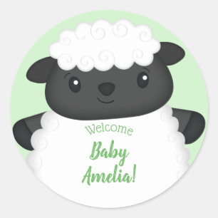 Sheep Baby Shower Farm Classic Round Sticker