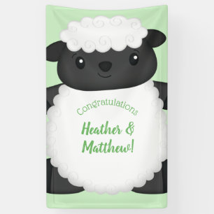 Sheep Baby Shower Green Banner