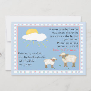 Sheep baby shower invitation