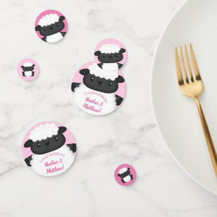 Sheep Baby Shower Pink Confetti