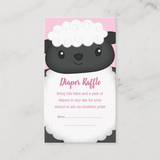 Sheep Baby Shower Pink Enclosure Card (Front)