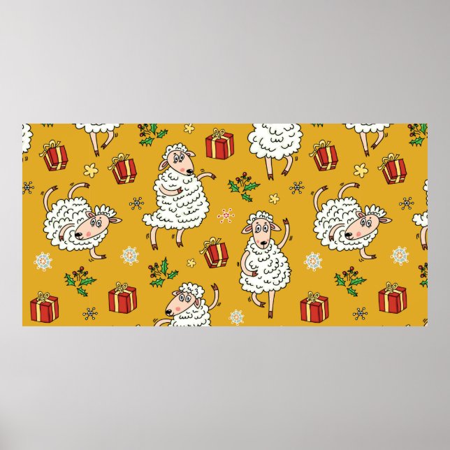 sheep background vintage poster (Front)