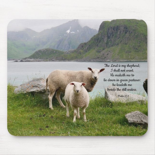 Sheep Beside Still Waters Mouse Mat (Front)