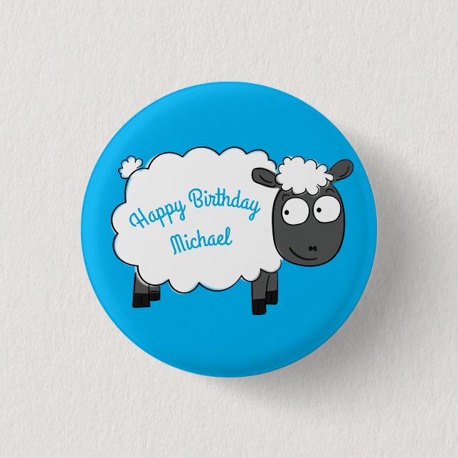 Sheep Birthday Party Cute Cartoon 3 Cm Round Badge (Front)