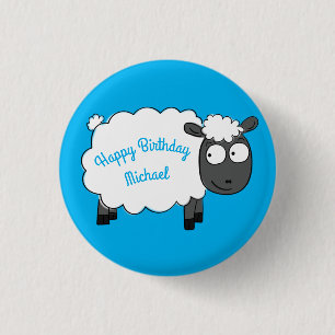 Sheep Birthday Party Cute Cartoon 3 Cm Round Badge