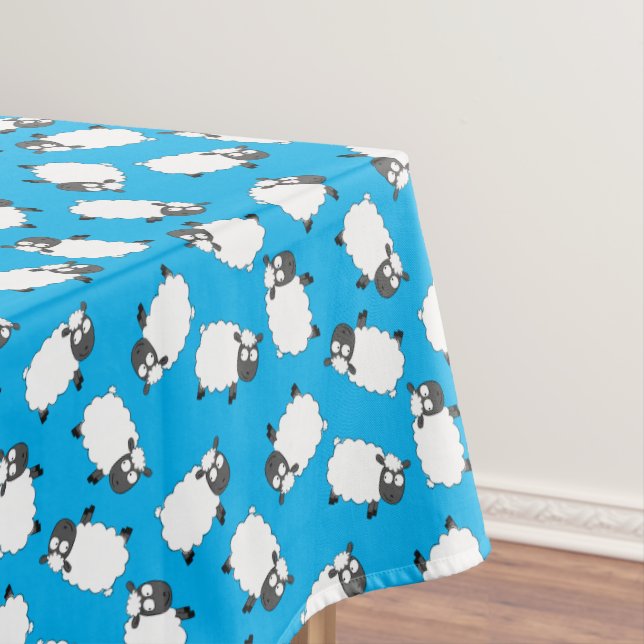 Sheep Birthday Party Cute Cartoon  Tablecloth (In Situ)