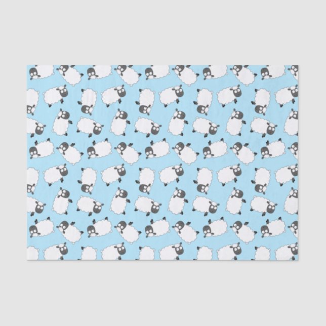 Sheep Birthday Party Cute Cartoon Tissue Paper (Front)