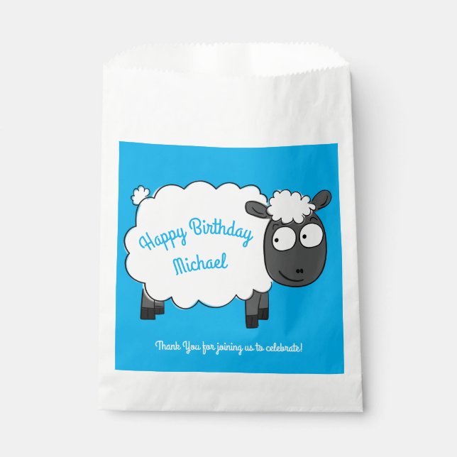 Sheep Birthday Party Favour Bags (Front)