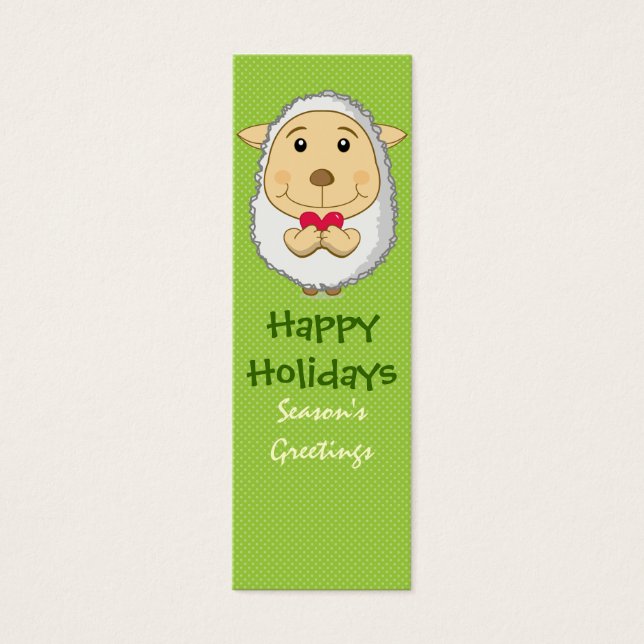 Sheep Bookmark Card Green (Front)