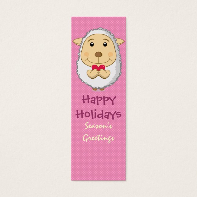 Sheep Bookmark Pink (Front)