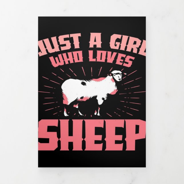 Sheep Canvas Gift for Her Sheep Canvas Colourful  Tri-Fold Announcement (Cover)