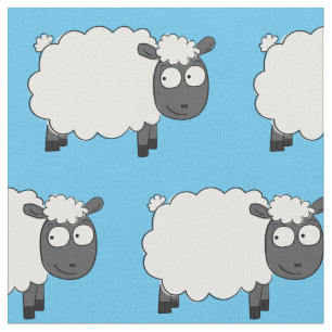 Sheep Cartoon Adorable Kids Baby Fabric