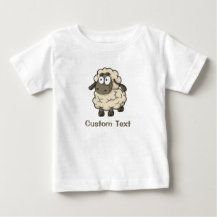 Sheep Cartoon Beige Baby T-Shirt