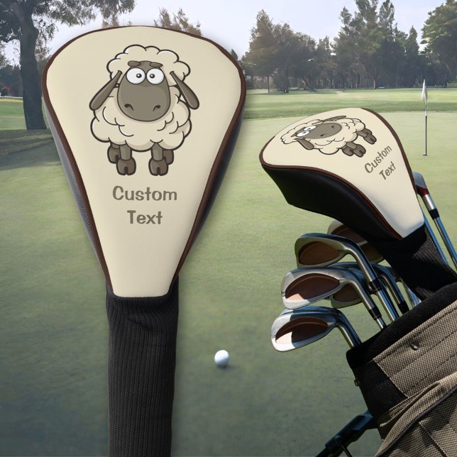 Sheep Cartoon Beige Golf Head Cover (Creator Uploaded)