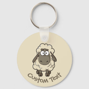 Sheep Cartoon Beige Keychain