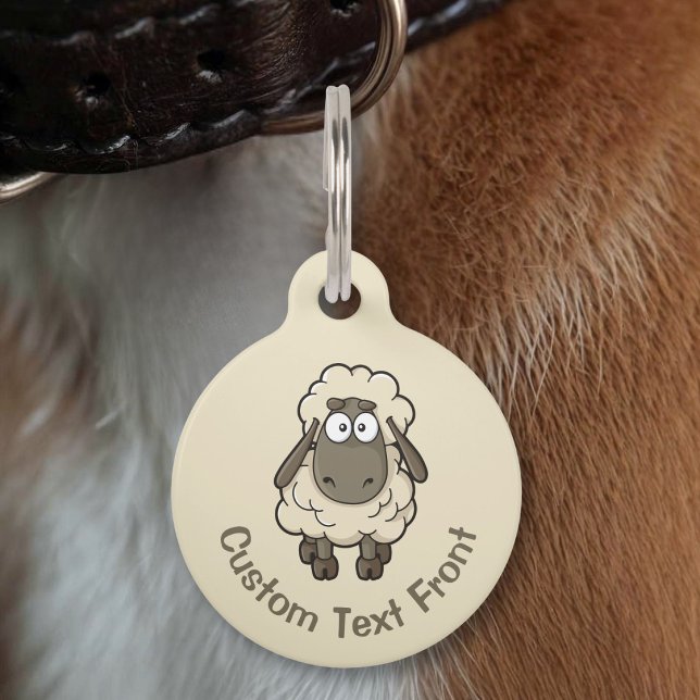 Sheep Cartoon Beige Pet Tag (Creator Uploaded)